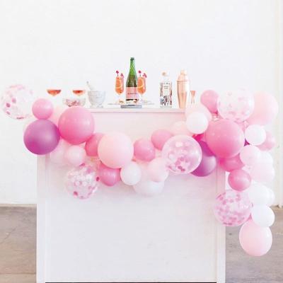 China Latex Balloon Birthday Happy Balloons Party Decoration Fairy Pink Party Decorations Balloon Chain Set Barbie Powder for sale