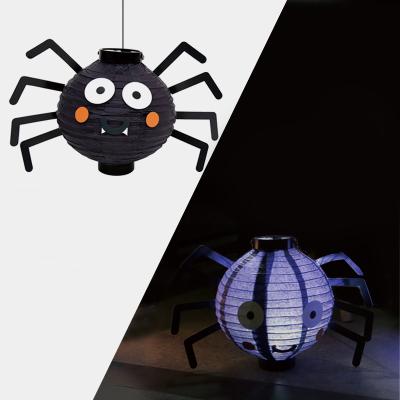 China Halloween Paper Outdoor Decorations Decoration Party Supplies Scary Spider Pattern Lantern for sale