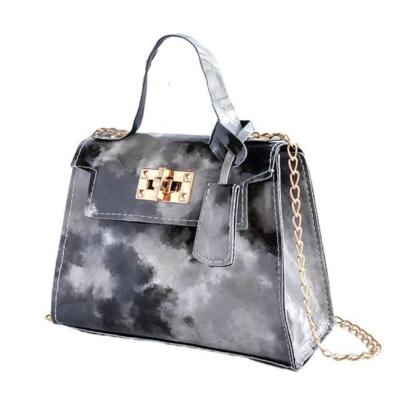 China Fashion 2021 Wholesale Ladies Latest China 100% Tote Fashion Tie Dye Colorful Genuine Leather Handbags For Women for sale