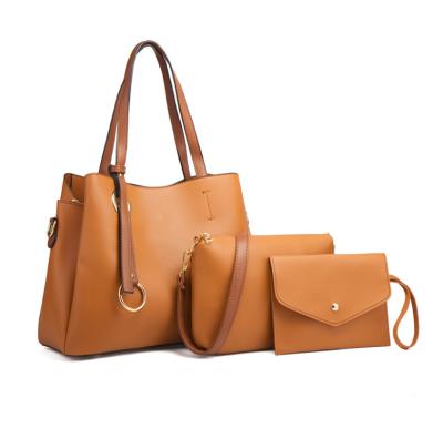 China Vintage High Quality Luxury Women's Fashionable Shoulder Tote Hand Bags 3 Pieces Set Custom Leather Purses and Handbags for sale