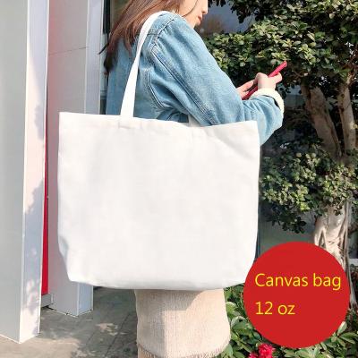 China Bohemian cheap customized 16 oz logo tote cotton shopping bag with logo big canvas bag for sale