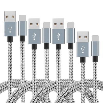 China MP3/MP4 player 3ft 6ft 8pin USB charger wire cord date braided 10ft fast charging cable for phones for sale