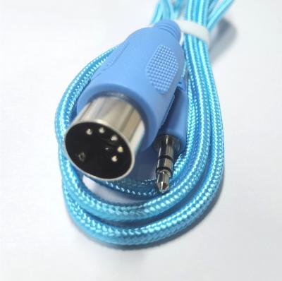 China Aux Plug Multimedia 3.5 Audio Cable 3.5mm Cable Male Braided Stereo Jack to Male 5pin Midi Adapter Cable for sale