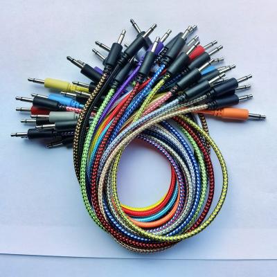 China Car Nylon Braided Mono Audio Cable 3.5mm Patch Cable OEM Customized DVD Connector for sale