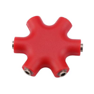 China 6 AUX slot. 35MM Jack 6 Way High Quality Stereo Multi Hub Splitter Adapter Hub Ways For Earphone Headset OEM for sale