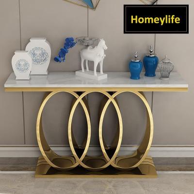 China Foshan living room sets luxury modern convertible metal console table hallway mirrored table for sale for sale