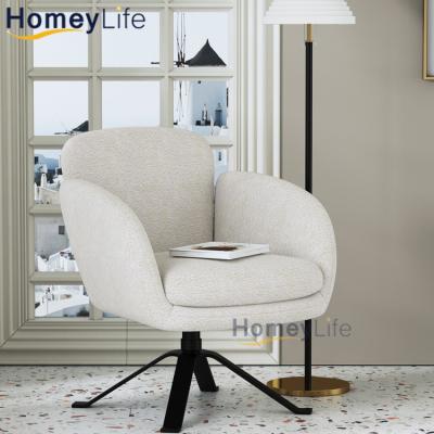 China Modern Leisure Living Room Upholstered Velvet Fabric Revolving Leisure Chair Single Lazy Sofa Chair for sale