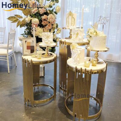 China Modern Wedding Decoration Table Centerpiece Stainless Steel Cake Table Modern for sale