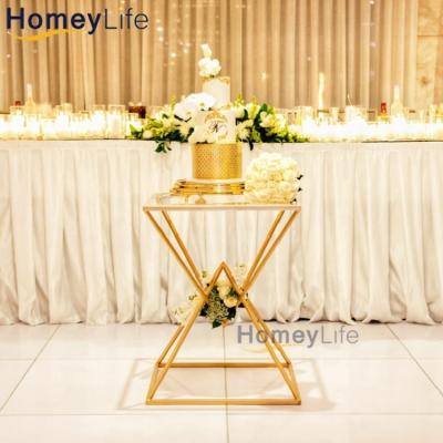 China Modern Luxury Wedding Cake Table Wedding Decoration Centerpiece Gold Cake Tables Wedding For Events for sale