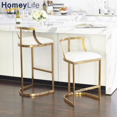 China Metal Super Comfortable Commercial Velvet Bar Stools Gold Bar Stools Gold Bar Stool Chairs Wood High Chairs for sale