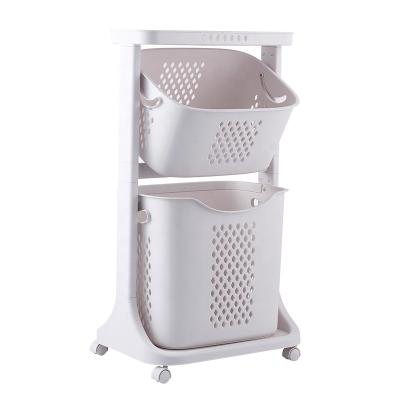 China Minimalist Laundry Basket 3 Tier Rolling Laundry Basket With Wheel for sale