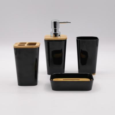 China 4 sustainable pieces of plastic bathroom accessory set for home, hotel, resturant, school for sale