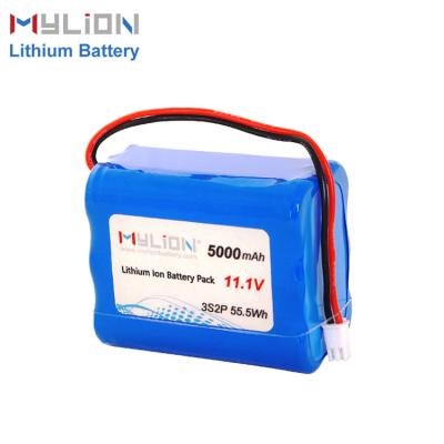 China Small Lightweight High Capacity 11.1V 12V 5000mAh Lithium Ion Battery Pack for sale