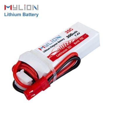 China Mini Lipo Battery Mini Helicopter RC Flat Drone 7.4V 300mah 35C rc lipo battery high quality for sale