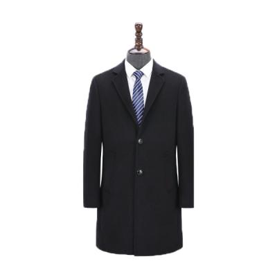 China Autumn Winter Wool Jacket Solid Color Long Viable Cashmere Overcoat Turn Down Collar Blend Coat For Men's Casual Shell Clothing for sale