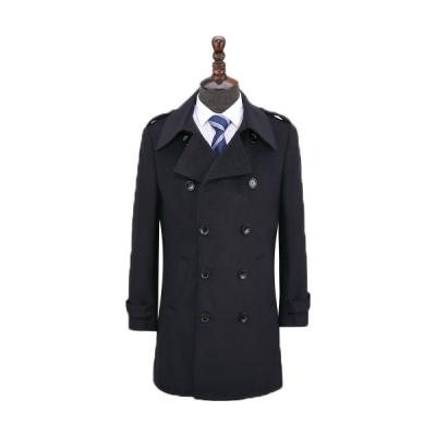 China Autumn Winter Wool Jacket Solid Color Long Viable Cashmere Overcoat Turn Down Collar Blend Coat For Men's Casual Shell Clothing for sale