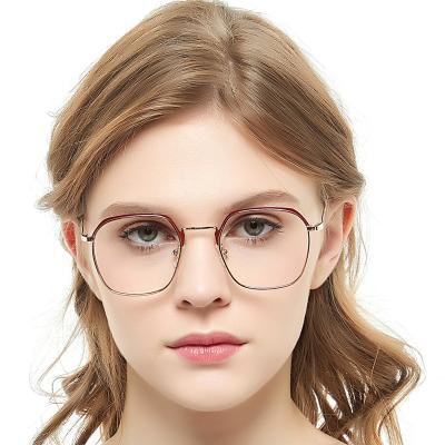 China Optical Frames Popular Factory Direct High Quality Metal Eye Light Glasses Women Spectacle Frames for sale