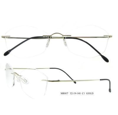 China Rimless Glasses Optical Ghost Balancing Titanium Eyewear Diamond Cutting None Diopters Optical Rimless Glasses For Men And Women for sale