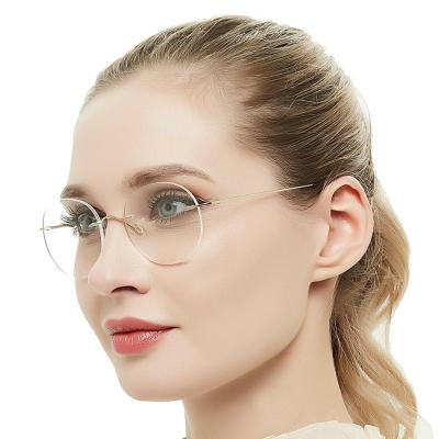 China Protect Male Titanium Rimless Rimless Clear Eyesight Glasses Computer Optical Prescription Glasses Men Women Eye Glasses Frame for sale