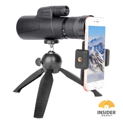 China Custom BAK4 Phone Stand Tripod Zoom 10-30X42 High-Magnification Monocular Logo Monoculars Telescope With Mobile With Low Price for sale