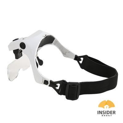 China New Head-mounted ABS Glasses Fix Rechargeable LED Appreciation Lamp Reading Magnifiers for sale