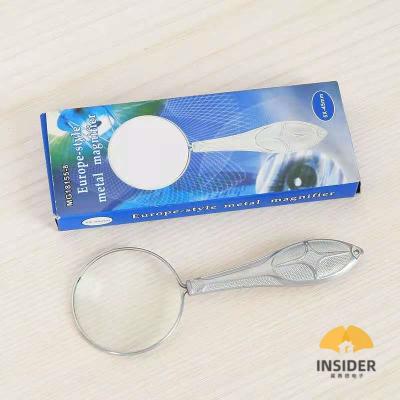 China Factory Direct Sale 45MM Glass Mirror Metal Portable European Style Cut Handwork Magnifier Exquisite Gifts for Children and T for sale