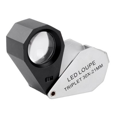 China Triplet Diamond Jewelry Loupe 30X Jewelry Loupe with LED for sale