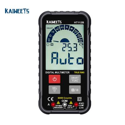 China smart type multimeter kaiweets phone type multimeter 6000 counts multimeter with night light HT112B for sale