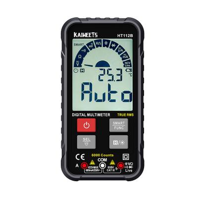 China Wholesale KAIWEETS Digital Multimeter 6000 Series Counts 600V Dual Range Smart Auto Multimeter HT112B for sale