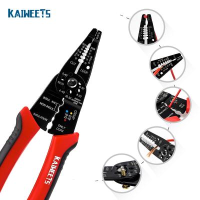 China Portable multifunctional convenient durable electric wire stripper kaiweets KWS-105 stainless steel pliers for sale