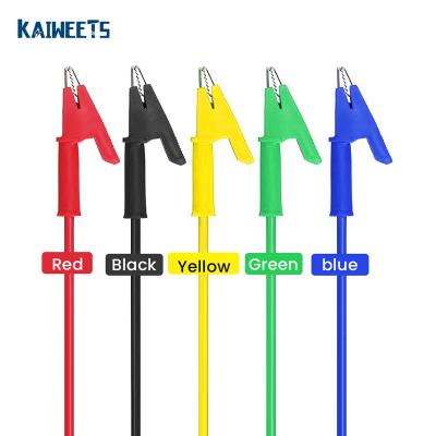 China Best Selling Silicone 5 Color Crocodile Clip Double Test Wire Kaiweets Cable Clips Cable Testing Lead for sale