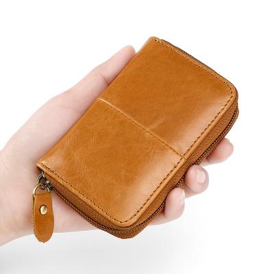 China Wholesale RFID Factory Coin Purse Card Holder RFID Blocking Cowhide Leather Short Wallet For Men for sale