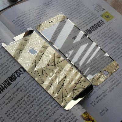 China Front + Back Tempered Glass Screen Protector For iPhone 6 Diamond Mirror Metal Protective Film for sale