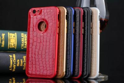 China iPhone 6s cases and covers 2 In 1 Crocodile leather cover bumper Aluminum Metal for sale