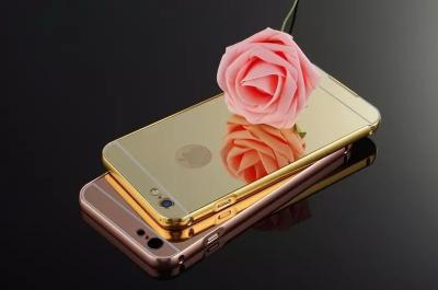 China 2 In 1 iphone 6s protective covers metal bumper mirror case , phone back case for sale