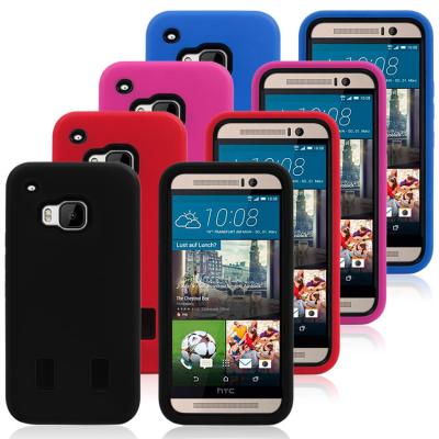 China Silicone Armour Htc one M9 protective case with screen protector part 2 layers for sale