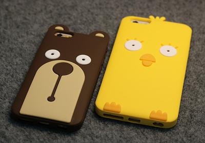 China Engranved silicone Apple iphone 6 cases and covers with Birdy and bear design for sale