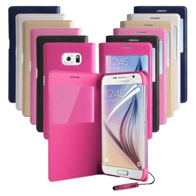 China Window S - view Leather Flip Case For Samsung Galaxy S6 G9200 for sale