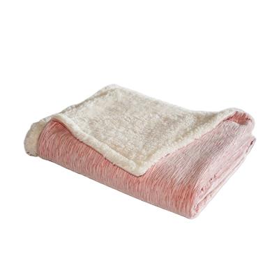 China PASSIONATE Factory Customized Home Bedding Knitted Throw 2 Ply Sherpa Blankets Polyester Double for sale