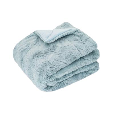 China Sustainable Luxury Super Soft Custom Design Brushed Faux Fur Throw Blanket for sale