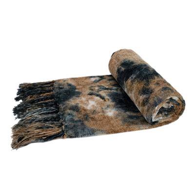 China New Design Tie Dye Homefashion Tie Dye Woven Throw Blanket For Sofa Decoration for sale