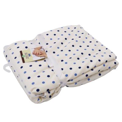 China Sustainable Warm Cozy Custom Dot Printed Minky Winter Sleep Baby Blanket for sale