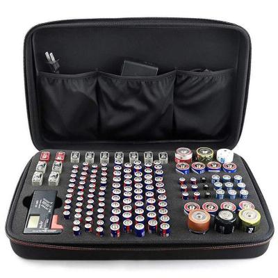 China Custom Organizer Nylon+EVA+Velvet EVA Storage Case Travel Battery Case Hard Zipper Holder Bettery for sale