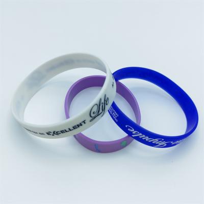 China Custom Eco-Friendly Printed Silicone Wristband Logo Wristbands Woman Personalized Man And Kids Hand Band With Logo for sale