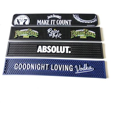 China Wholesale High Quality Disposable Custom Logos Silicone Bar Mat Drink Bar Drip Rail Bar Mat for sale