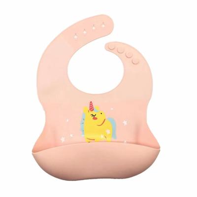 China BPA Free Custom Silicone Infant Bibs Logo Printing Food Grade Adjustable For Baby for sale