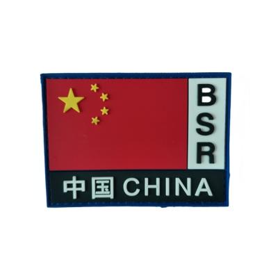 China Factory direct sale viable hook and loop backing injection custom 3D embossed brand logo silicone rubber patches for uniforms for sale