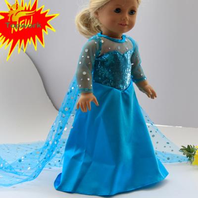 China Hot Selling Princess Elsa 18 Inch Doll Dress Fit For American Girl Doll for sale