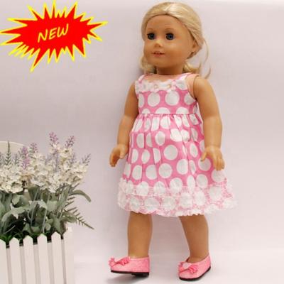 China DIY PLAY Doll Clothes Pink 18 Inch American Girl Doll Dress for sale