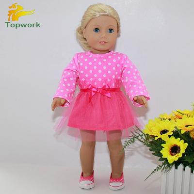 China white dot baby - doll clothes outfit 18 inch american girl doll dress doll clothes fit for american girl doll for sale